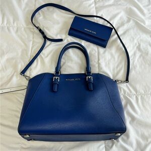 Michael Kors Ciara bag with matching wallet, electric blue